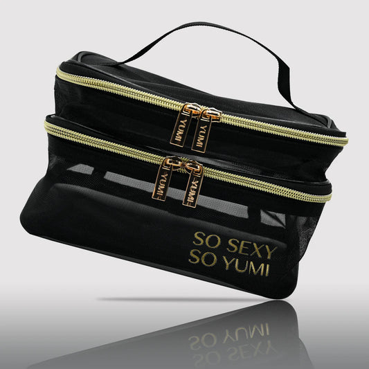 Bolsa de cosméticos con doble compartimento