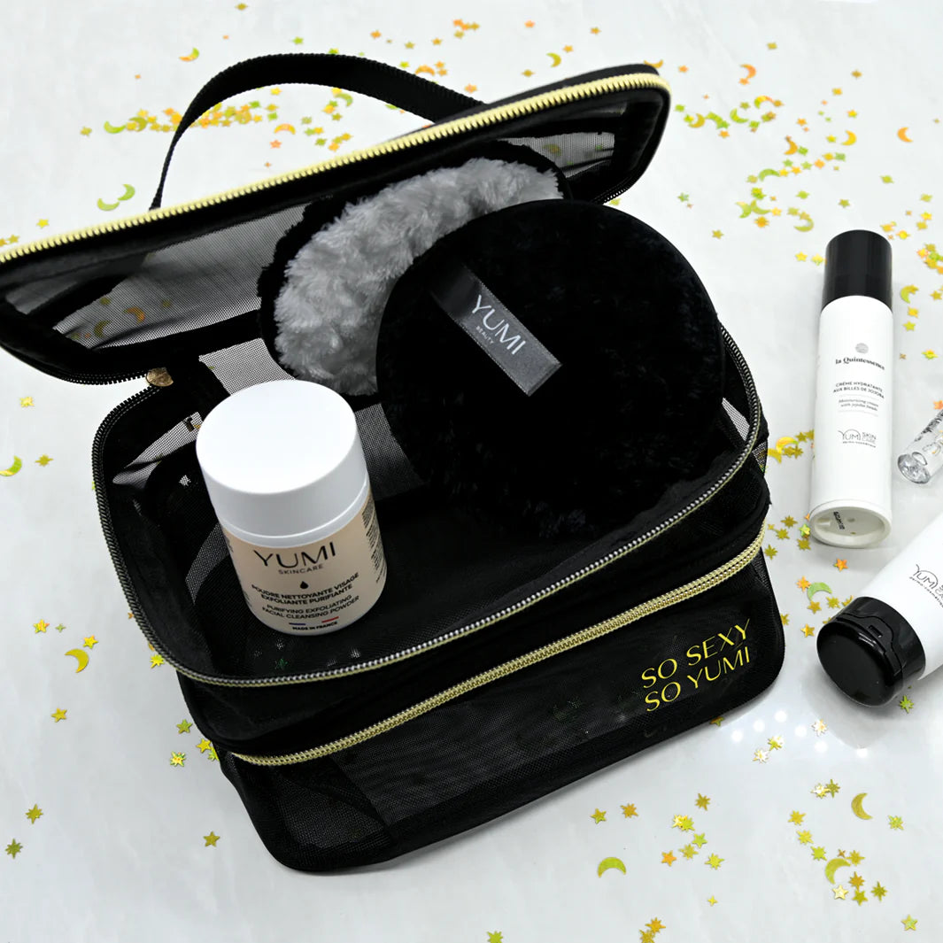 Bolsa de cosméticos con doble compartimento