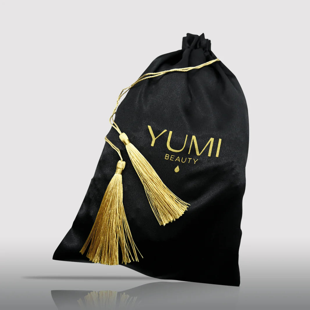 Bolso grande de satén negro