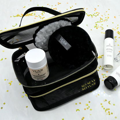 Bolsa de cosméticos con doble compartimento