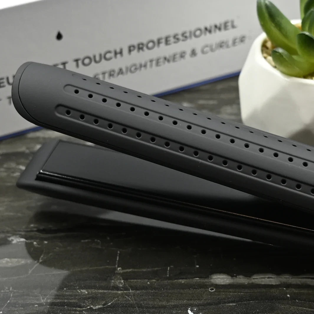 Plancha y rizador de pelo profesional con tacto suave