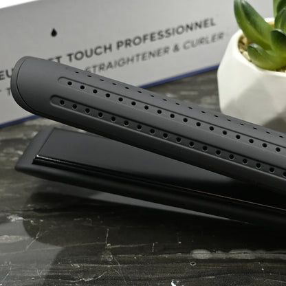 Plancha y rizador de pelo profesional con tacto suave