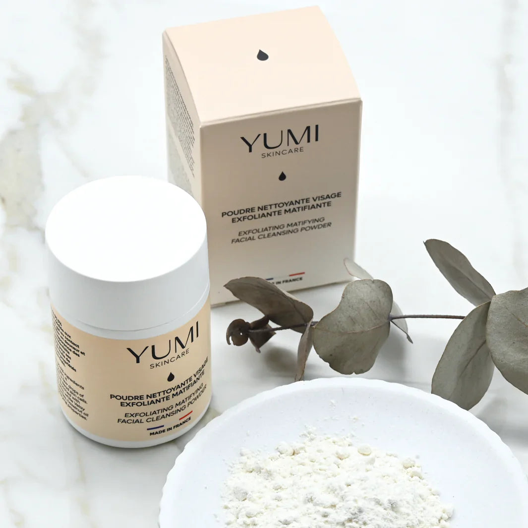 Polvo limpiador facial, exfoliante matificante
